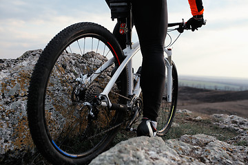 Image showing Man cyclist riding the bicycle