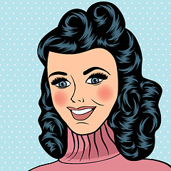 Image showing Pop Art illustration of girl with the speech bubble.Pop Art girl