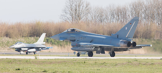 Image showing LEEUWARDEN, NETHERLANDS - APRIL 11, 2016: German Air Force Eurof