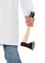 Image showing Evil medic holding a small axe