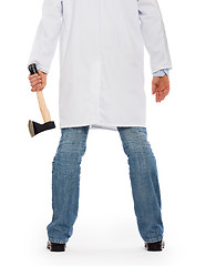 Image showing Evil medic holding a small axe