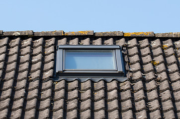 Image showing Dormer on a black tiled roof