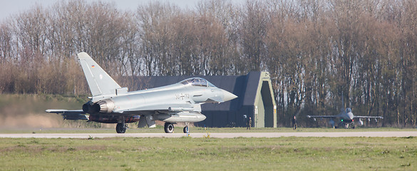 Image showing LEEUWARDEN, NETHERLANDS - APRIL 11, 2016: German Air Force Eurof