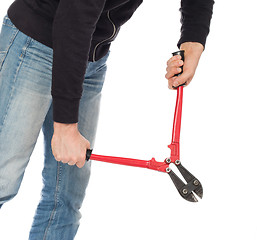 Image showing Robber with red bolt cutters