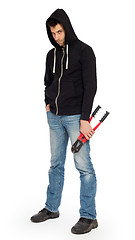 Image showing Robber with red bolt cutters