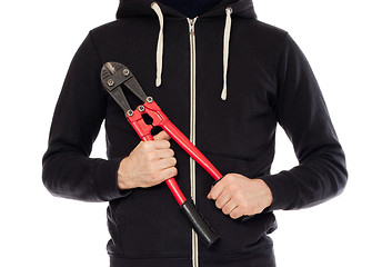 Image showing Robber with red bolt cutters