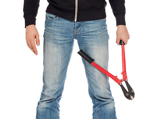 Image showing Robber with red bolt cutters