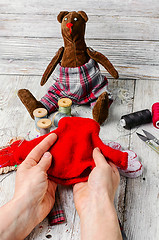 Image showing Sewing soft toy