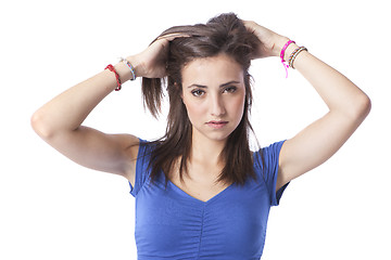 Image showing portrait of a beautiful young short haired woman