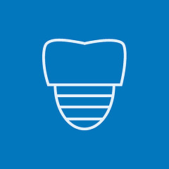 Image showing Tooth implant line icon.