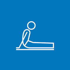 Image showing Man practicing yoga line icon.