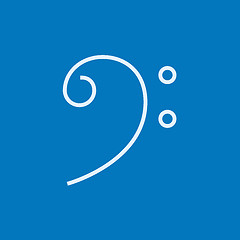 Image showing Bass clef line icon.