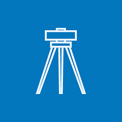 Image showing Theodolite on tripod line icon.