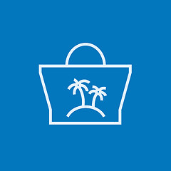 Image showing Beach bag line icon.