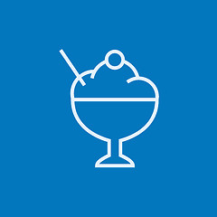 Image showing Cup of ice cream line icon.