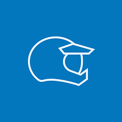 Image showing Motorcycle helmet line icon.