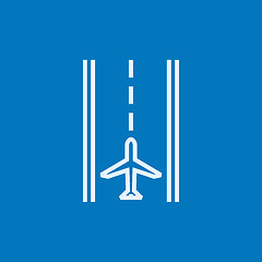 Image showing Airport runway line icon.