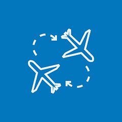 Image showing Airplanes line icon.