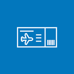 Image showing Flight ticket line icon.