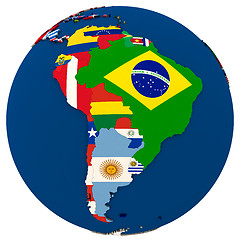 Image showing Political south America map