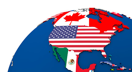 Image showing Political north America map