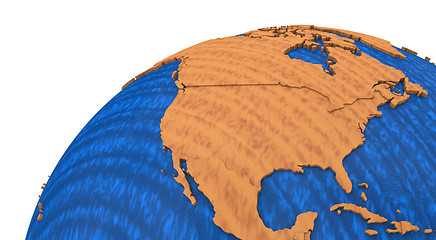 Image showing North America on wooden Earth