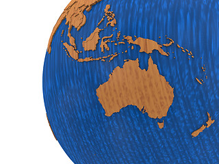 Image showing Australia on wooden Earth