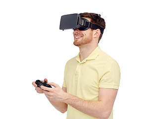 Image showing man in virtual reality headset or 3d glasses