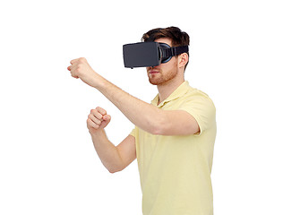 Image showing man in virtual reality headset or 3d glasses