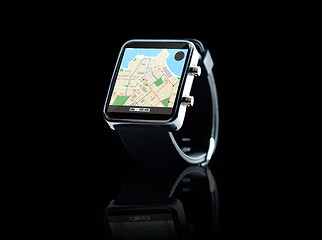 Image showing close up of smart watch with gps navigation app