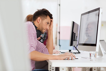 Image showing stressed software developer at office