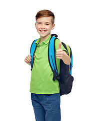 Image showing happy student boy with school bag