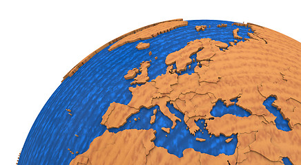 Image showing Europe on wooden Earth