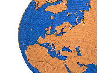 Image showing Europe on wooden Earth