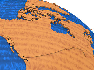 Image showing Canada on wooden Earth