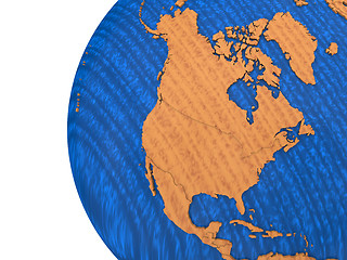 Image showing North America on wooden Earth