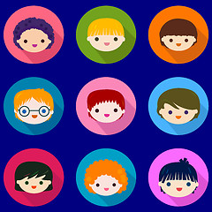 Image showing kids faces set 