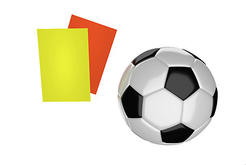 Image showing soccer ball and cards