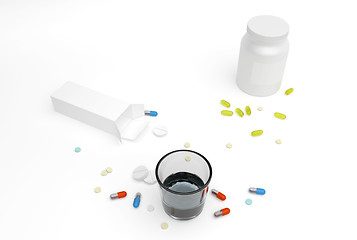 Image showing different pills and boxes