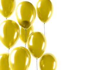 Image showing party gold balloons