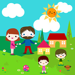 Image showing kids family