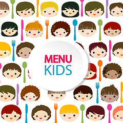 Image showing menu kids faces background