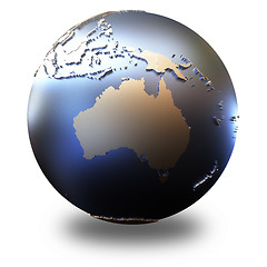 Image showing Australia on metallic Earth