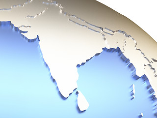 Image showing India on metallic Earth