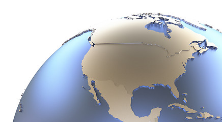 Image showing North America on metallic Earth