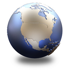 Image showing North America on metallic Earth