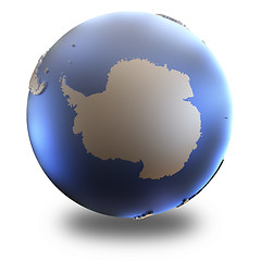 Image showing Antarctica on metallic Earth