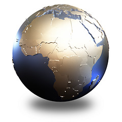 Image showing Africa on metallic Earth