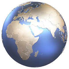 Image showing Africa on metallic Earth