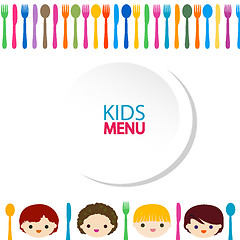 Image showing menu kids faces background